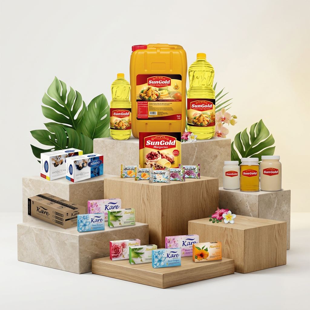 SunGold product range — oils, margarine and soaps